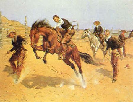 Frederick Remington Turn Him Loose, Bill oil painting picture